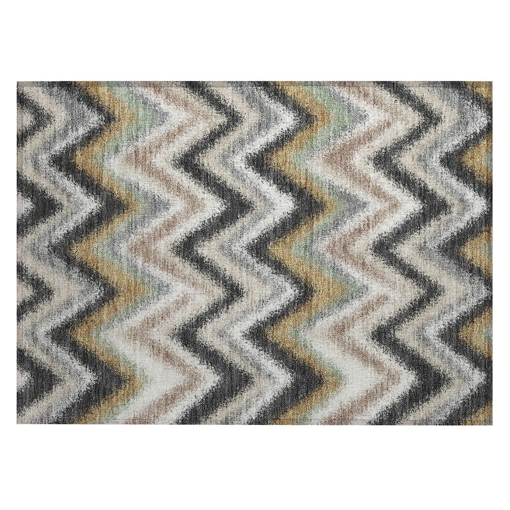 Machine Washable Indoor/Outdoor Chantille ACN2596 Gray 1'8" x 2'6" Rug. Picture 1