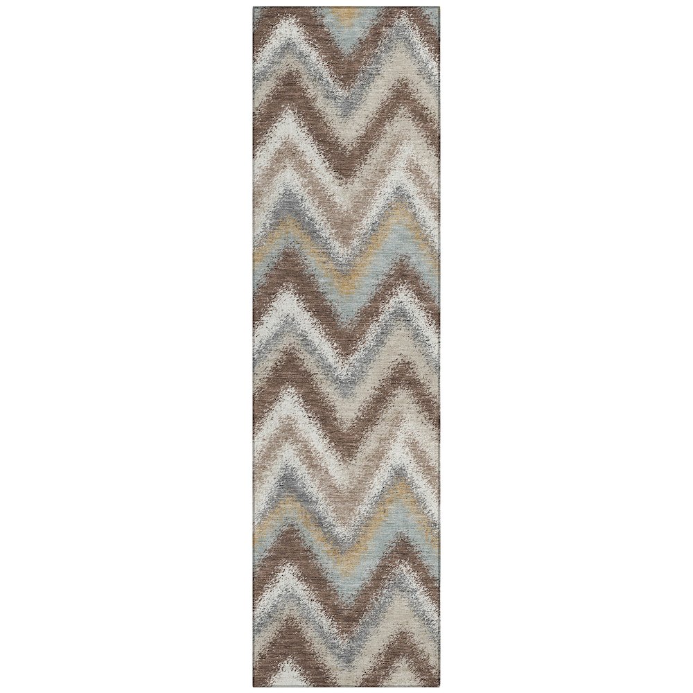 Machine Washable Indoor/Outdoor Chantille ACN2596 Brown 2'3" x 7'6" Runner Rug. Picture 1