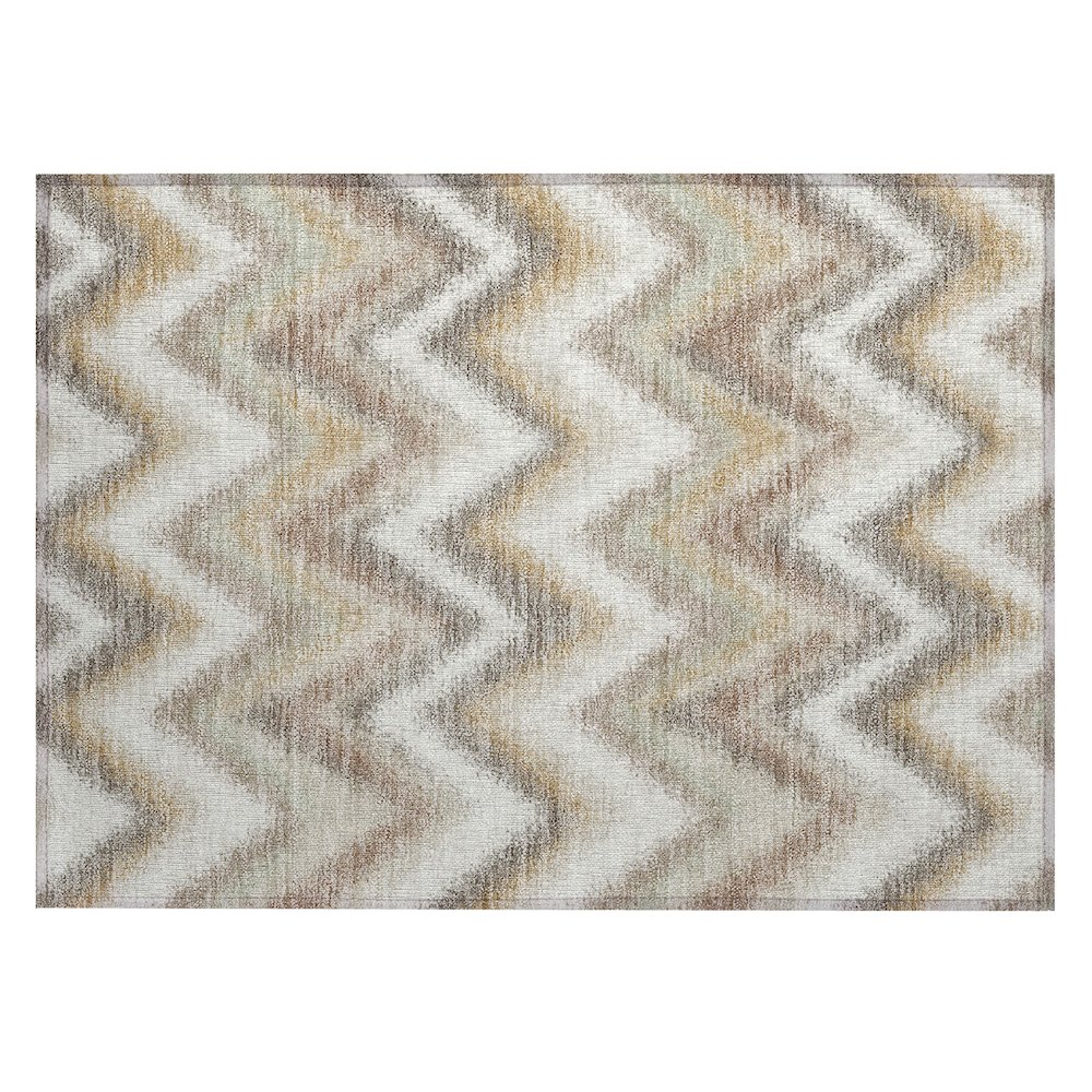 Machine Washable Indoor/Outdoor Chantille ACN2596 Ivory 1'8" x 2'6" Rug. Picture 1
