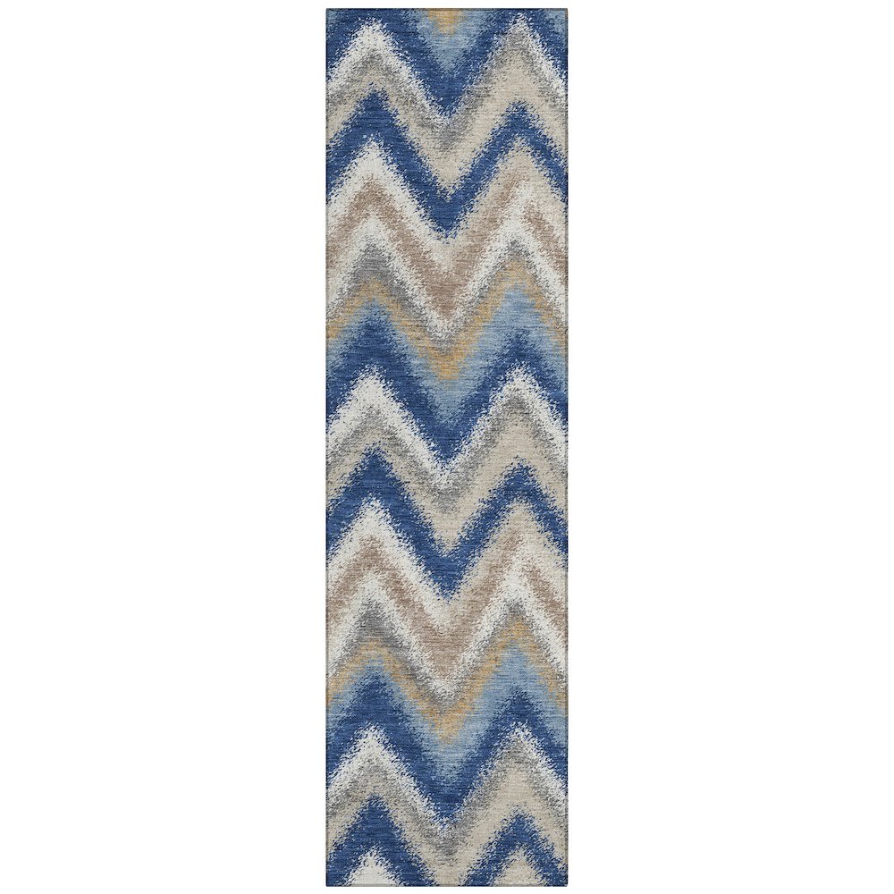 Machine Washable Indoor/Outdoor Chantille ACN2596 Blue 2'3" x 7'6" Runner Rug. Picture 1