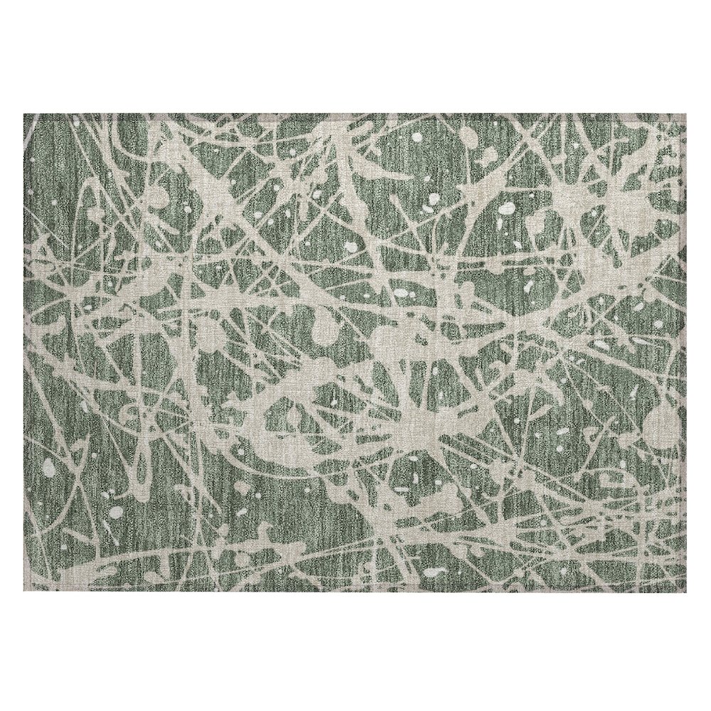 Machine Washable Indoor/Outdoor Chantille ACN2597 Green 1'8" x 2'6" Rug. Picture 1
