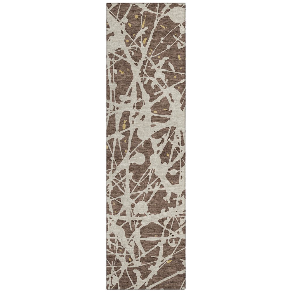 Machine Washable Indoor/Outdoor Chantille ACN2597 Brown 2'3" x 7'6" Runner Rug. Picture 1