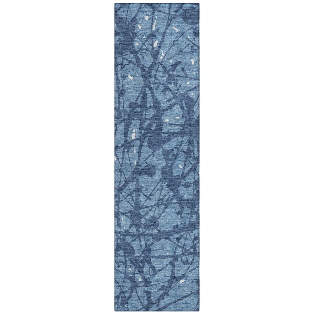 Machine Washable Indoor/Outdoor Chantille ACN2597 Blue 2'3" x 7'6" Runner Rug. Picture 1