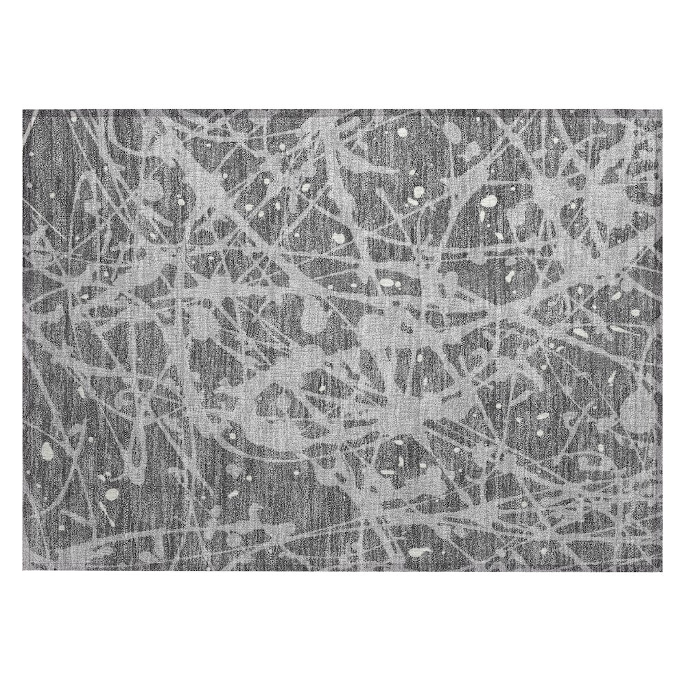 Machine Washable Indoor/Outdoor Chantille ACN2597 Gray 1'8" x 2'6" Rug. Picture 1