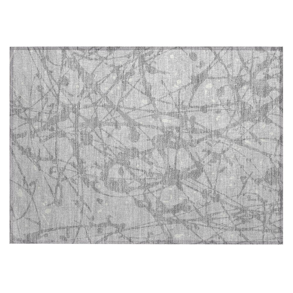 Machine Washable Indoor/Outdoor Chantille ACN2597 Gray 1'8" x 2'6" Rug. Picture 1