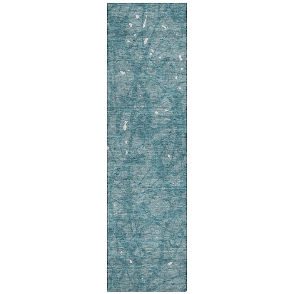 Machine Washable Indoor/Outdoor Chantille ACN2597 Teal 2'3" x 7'6" Runner Rug. Picture 1