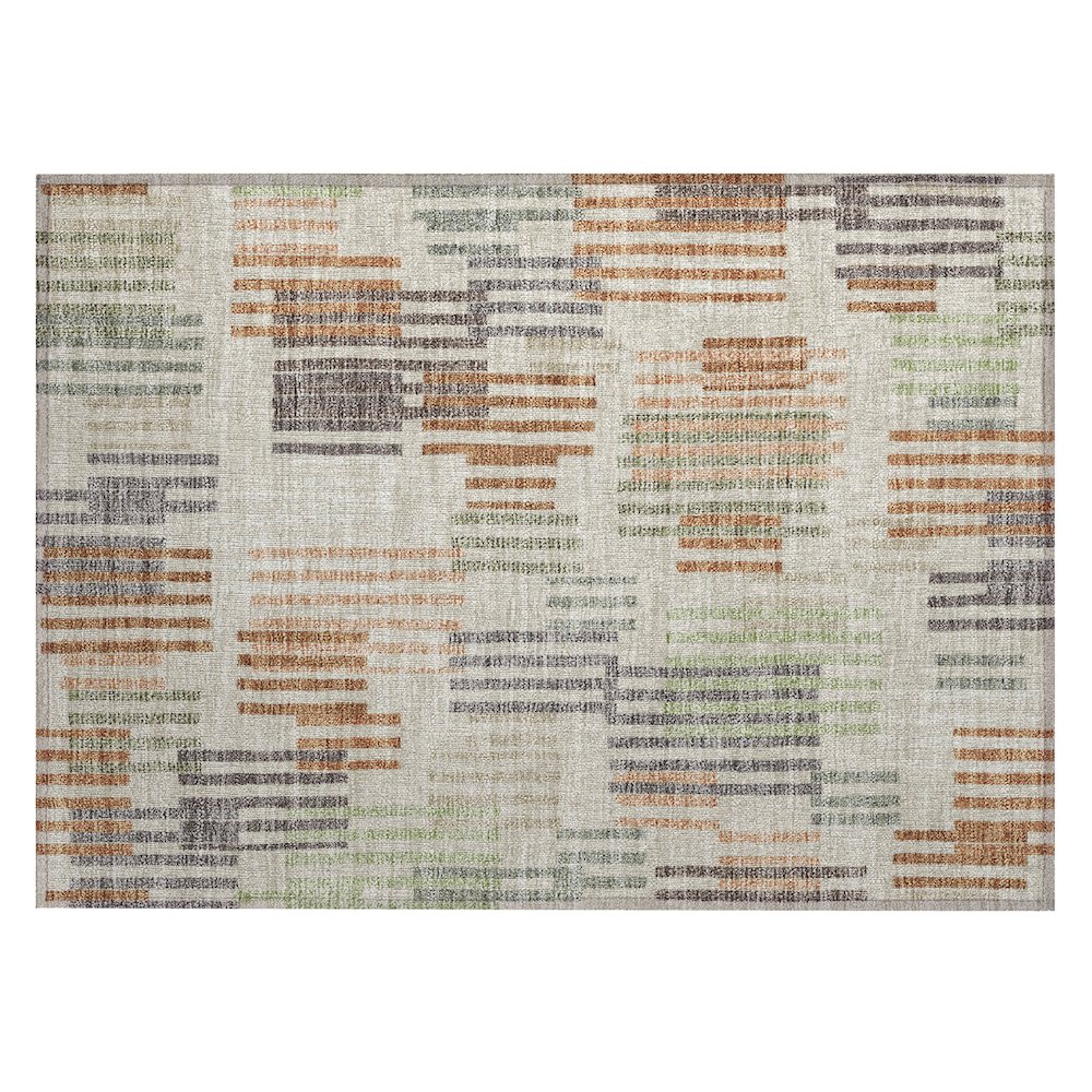 Machine Washable Indoor/Outdoor Chantille ACN2598 Brown 1'8" x 2'6" Rug. Picture 1
