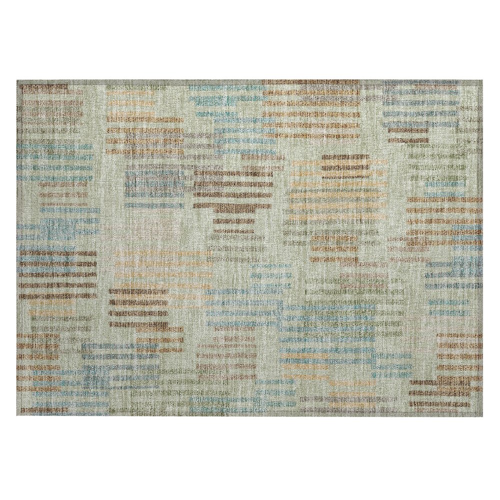 Machine Washable Indoor/Outdoor Chantille ACN2598 Green 1'8" x 2'6" Rug. Picture 1