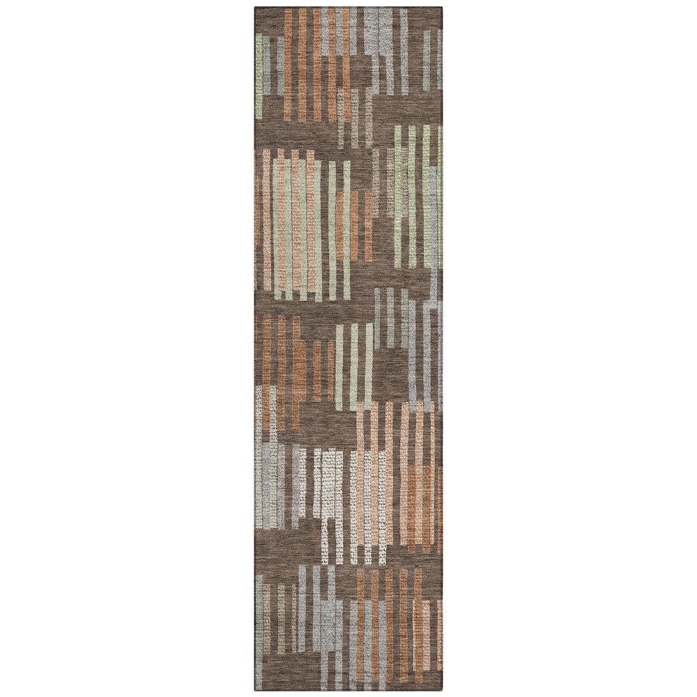 Machine Washable Indoor/Outdoor Chantille ACN2598 Brown 2'3" x 7'6" Runner Rug. Picture 1