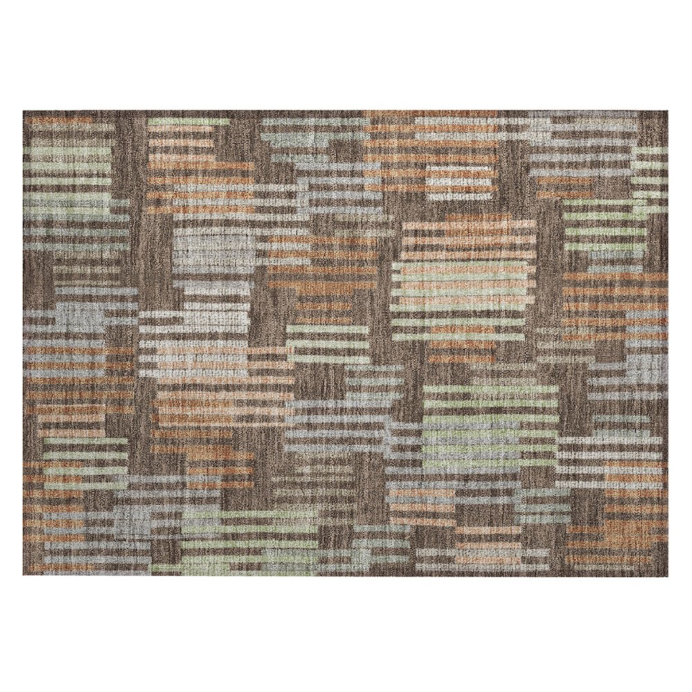 Machine Washable Indoor/Outdoor Chantille ACN2598 Brown 1'8" x 2'6" Rug. Picture 1