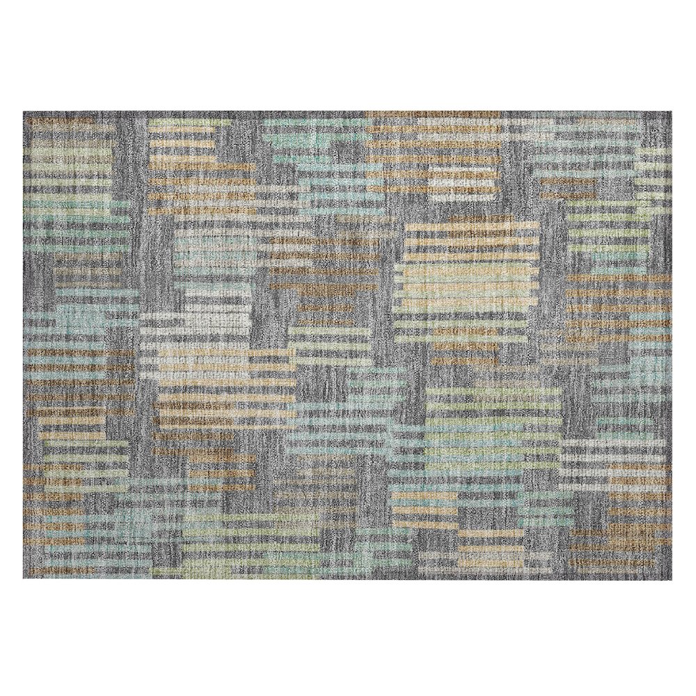 Machine Washable Indoor/Outdoor Chantille ACN2598 Gray 1'8" x 2'6" Rug. Picture 1