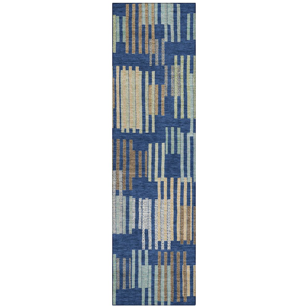 Machine Washable Indoor/Outdoor Chantille ACN2598 Blue 2'3" x 7'6" Runner Rug. Picture 1