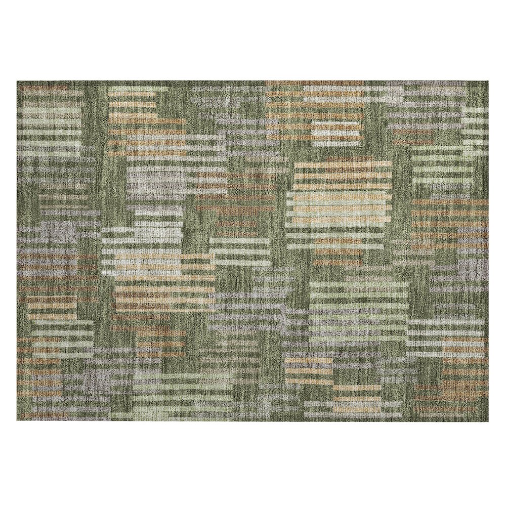 Machine Washable Indoor/Outdoor Chantille ACN2598 Green 1'8" x 2'6" Rug. Picture 1