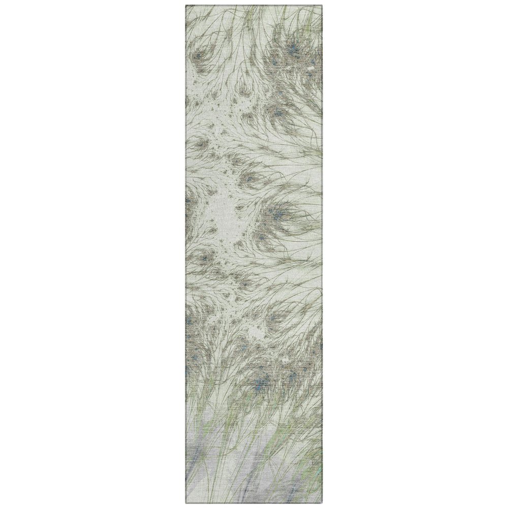 Machine Washable Indoor/Outdoor Chantille ACN2599 Green 2'3" x 7'6" Runner Rug. Picture 1