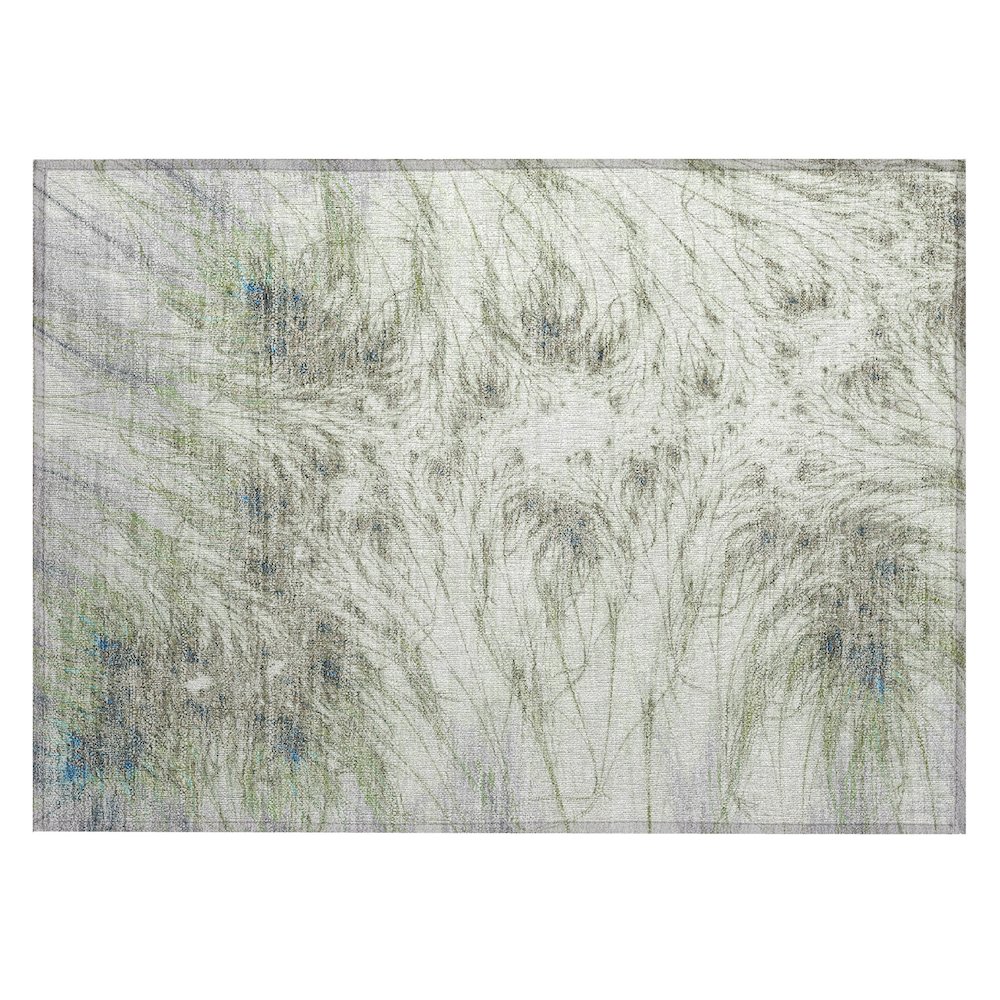 Machine Washable Indoor/Outdoor Chantille ACN2599 Green 1'8" x 2'6" Rug. Picture 1