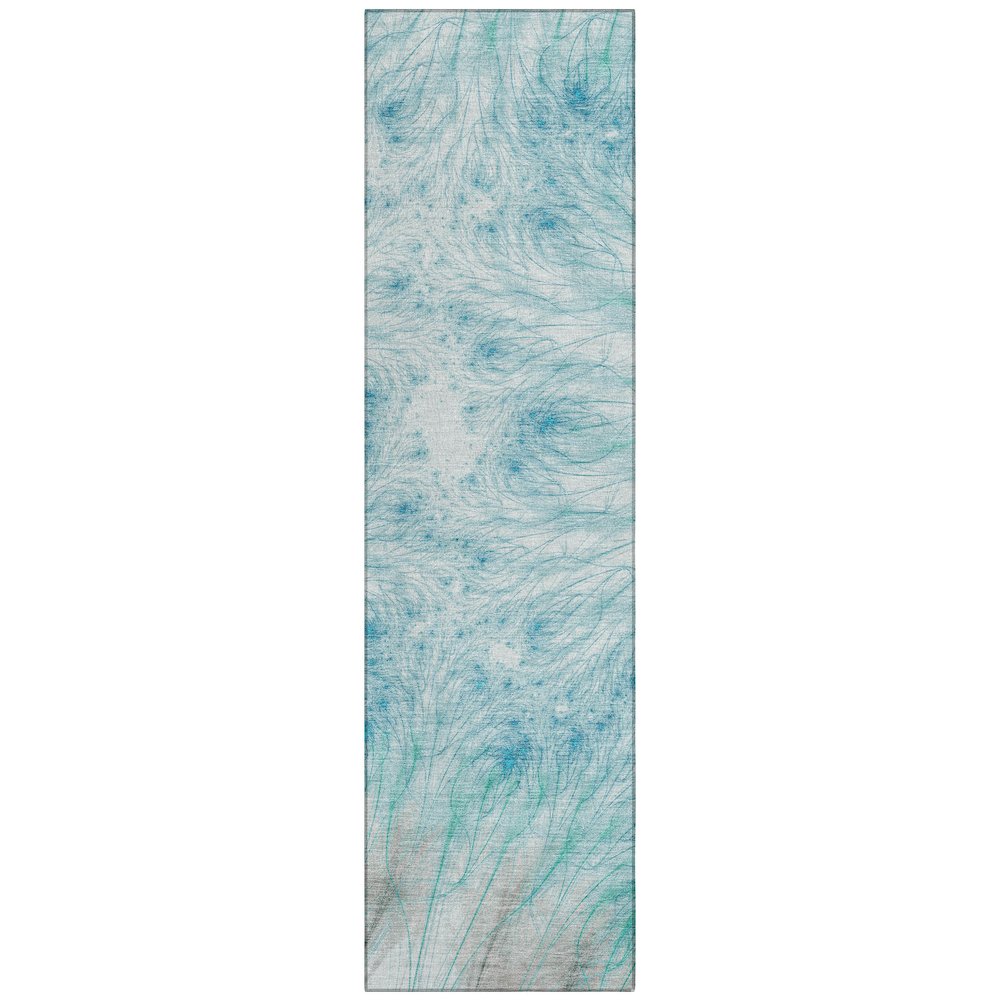 Machine Washable Indoor/Outdoor Chantille ACN2599 Blue 2'3" x 7'6" Runner Rug. Picture 1