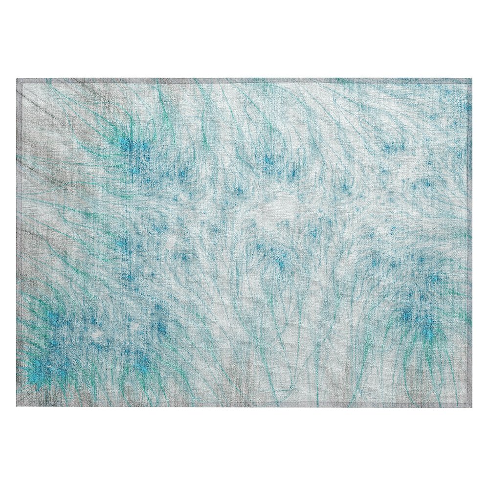 Machine Washable Indoor/Outdoor Chantille ACN2599 Blue 1'8" x 2'6" Rug. Picture 1