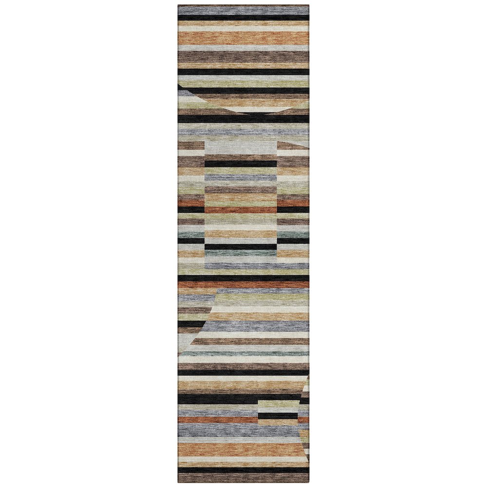 Machine Washable Indoor/Outdoor Chantille ACN2600 Black 2'3" x 7'6" Runner Rug. Picture 1