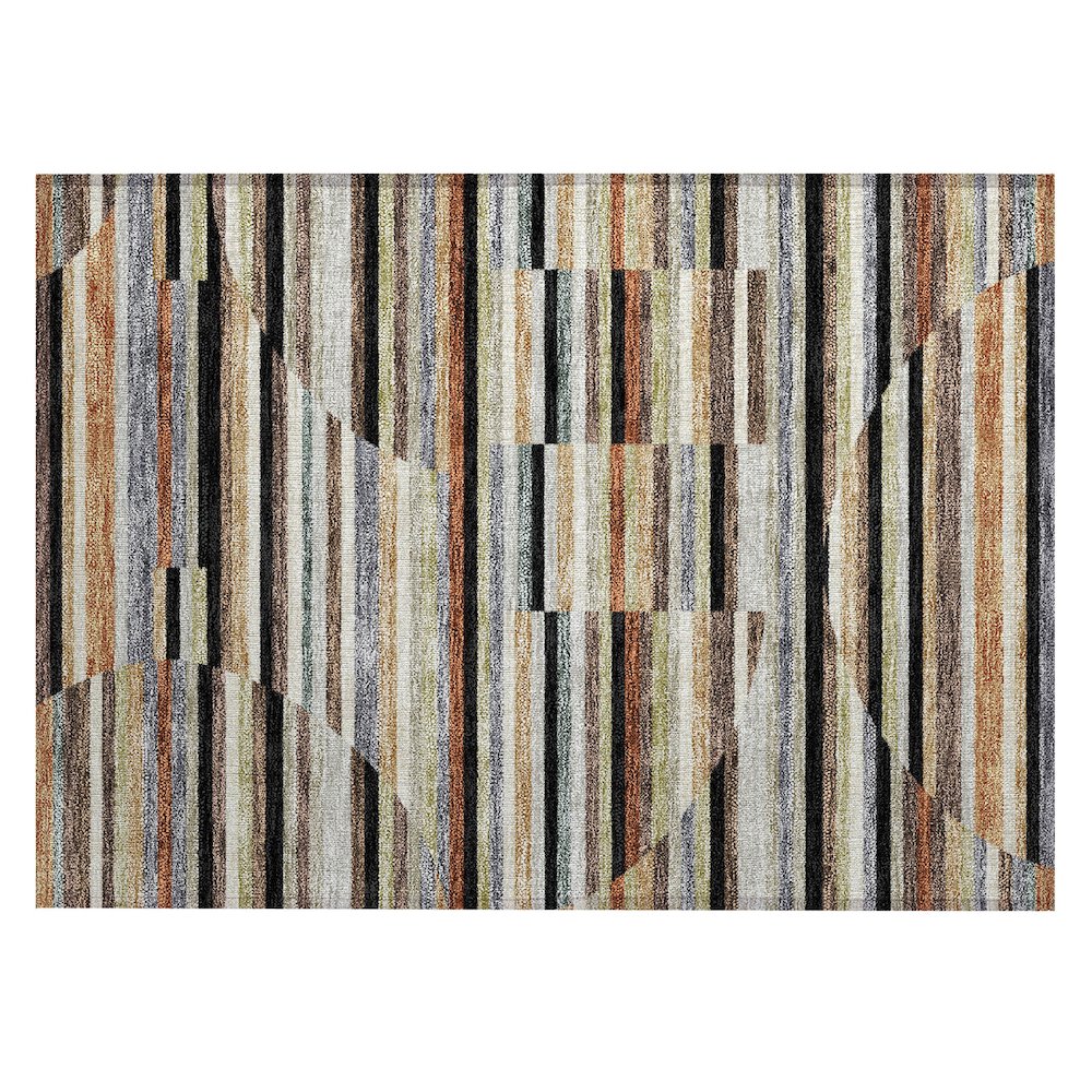 Machine Washable Indoor/Outdoor Chantille ACN2600 Black 1'8" x 2'6" Rug. Picture 1