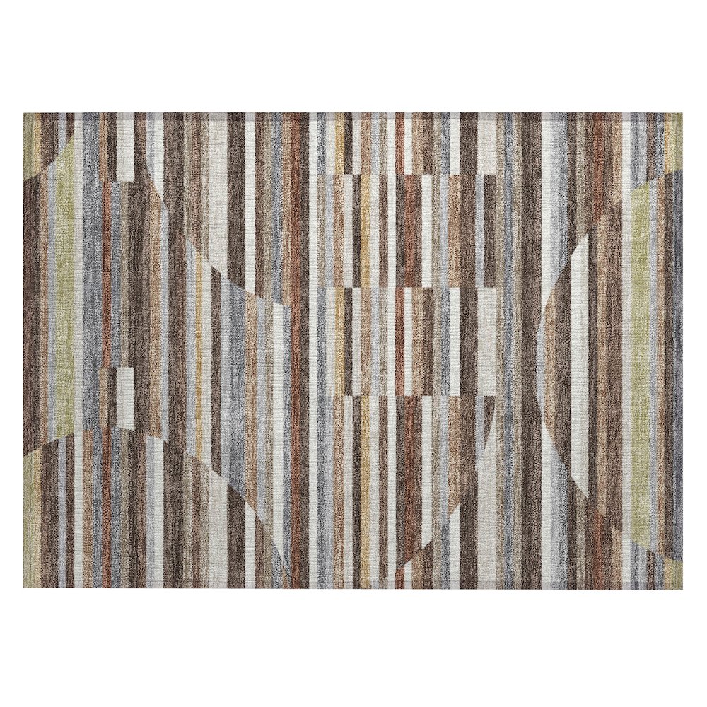 Machine Washable Indoor/Outdoor Chantille ACN2600 Brown 1'8" x 2'6" Rug. Picture 1