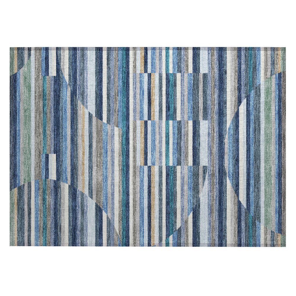 Machine Washable Indoor/Outdoor Chantille ACN2600 Blue 1'8" x 2'6" Rug. Picture 1