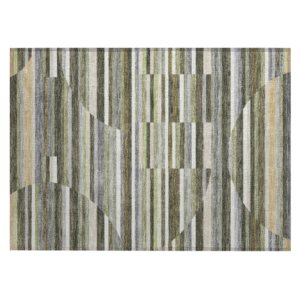 Machine Washable Indoor/Outdoor Chantille ACN2600 Green 1'8" x 2'6" Rug. Picture 1