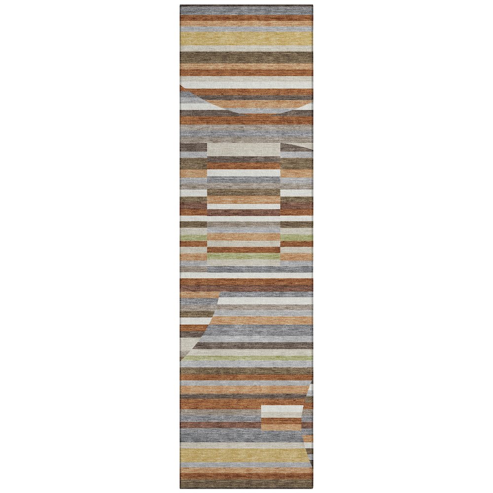 Machine Washable Indoor/Outdoor Chantille ACN2600 Orange 2'3" x 7'6" Runner Rug. Picture 1
