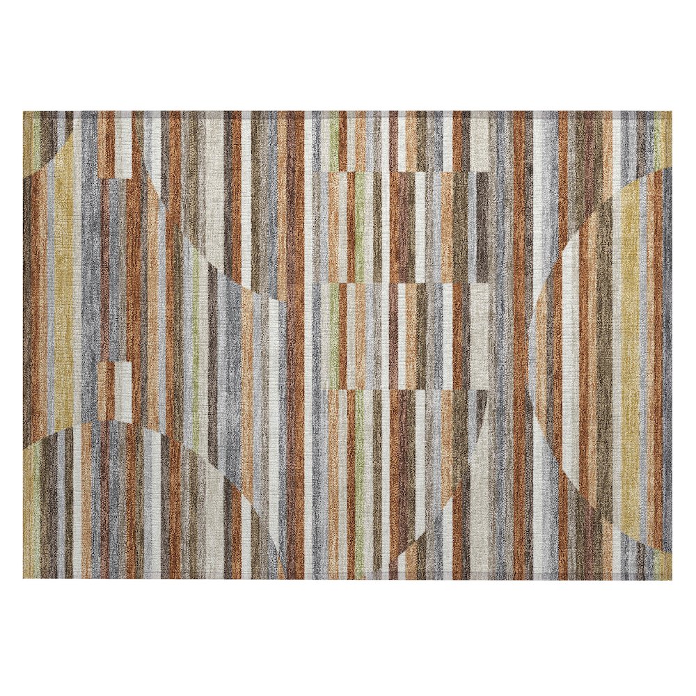 Machine Washable Indoor/Outdoor Chantille ACN2600 Orange 1'8" x 2'6" Rug. Picture 1