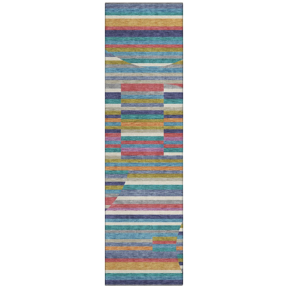 Machine Washable Indoor/Outdoor Chantille ACN2600 Teal 2'3" x 7'6" Runner Rug. Picture 1