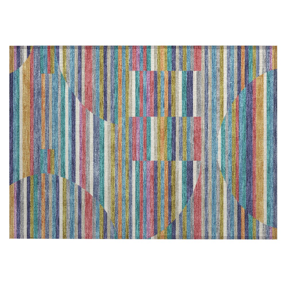 Machine Washable Indoor/Outdoor Chantille ACN2600 Teal 1'8" x 2'6" Rug. Picture 1