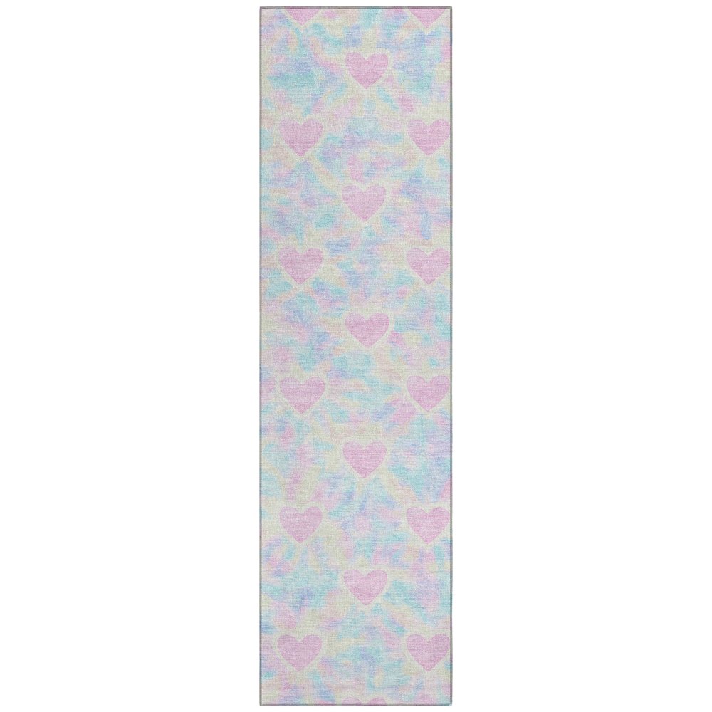 Machine Washable Indoor/Outdoor Chantille ACN2601 Pink 2'3" x 7'6" Runner Rug. Picture 1