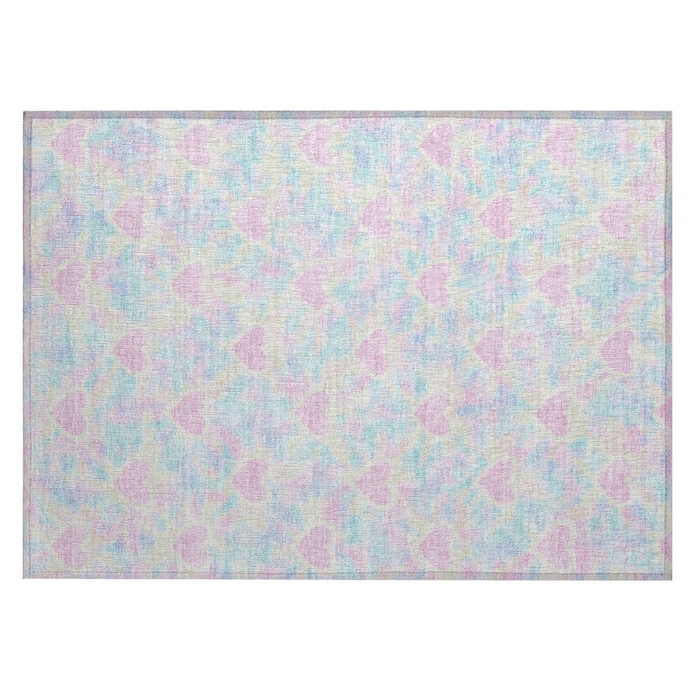 Machine Washable Indoor/Outdoor Chantille ACN2601 Pink 1'8" x 2'6" Rug. Picture 1