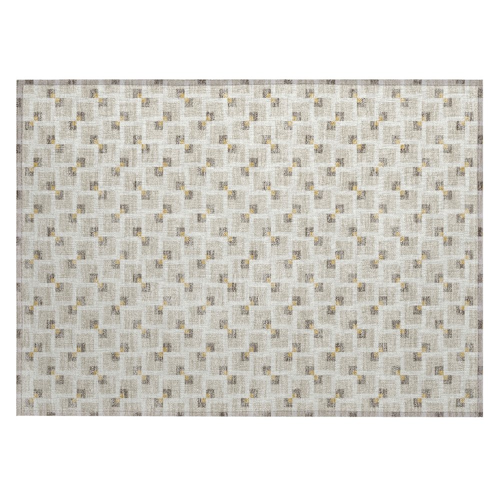 Machine Washable Indoor/Outdoor Chantille ACN2602 Brown 1'8" x 2'6" Rug. Picture 1