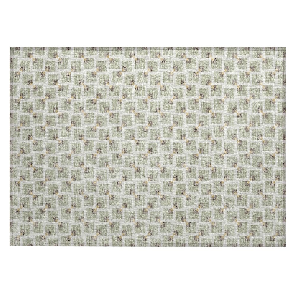 Machine Washable Indoor/Outdoor Chantille ACN2602 Green 1'8" x 2'6" Rug. Picture 1