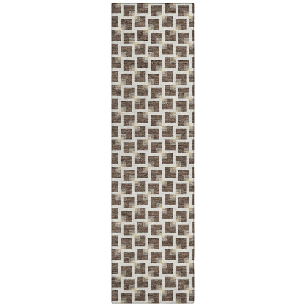 Machine Washable Indoor/Outdoor Chantille ACN2602 Brown 2'3" x 7'6" Runner Rug. Picture 1