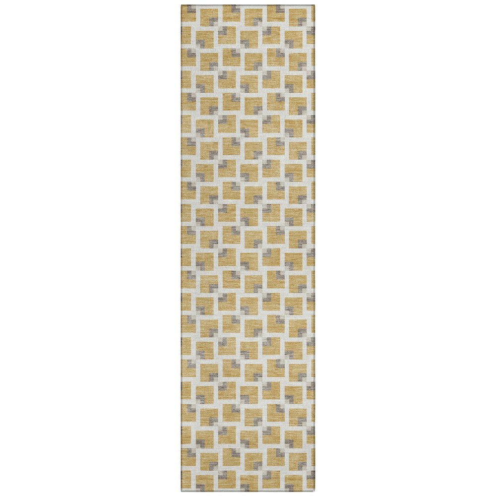 Machine Washable Indoor/Outdoor Chantille ACN2602 Gold 2'3" x 7'6" Runner Rug. Picture 1
