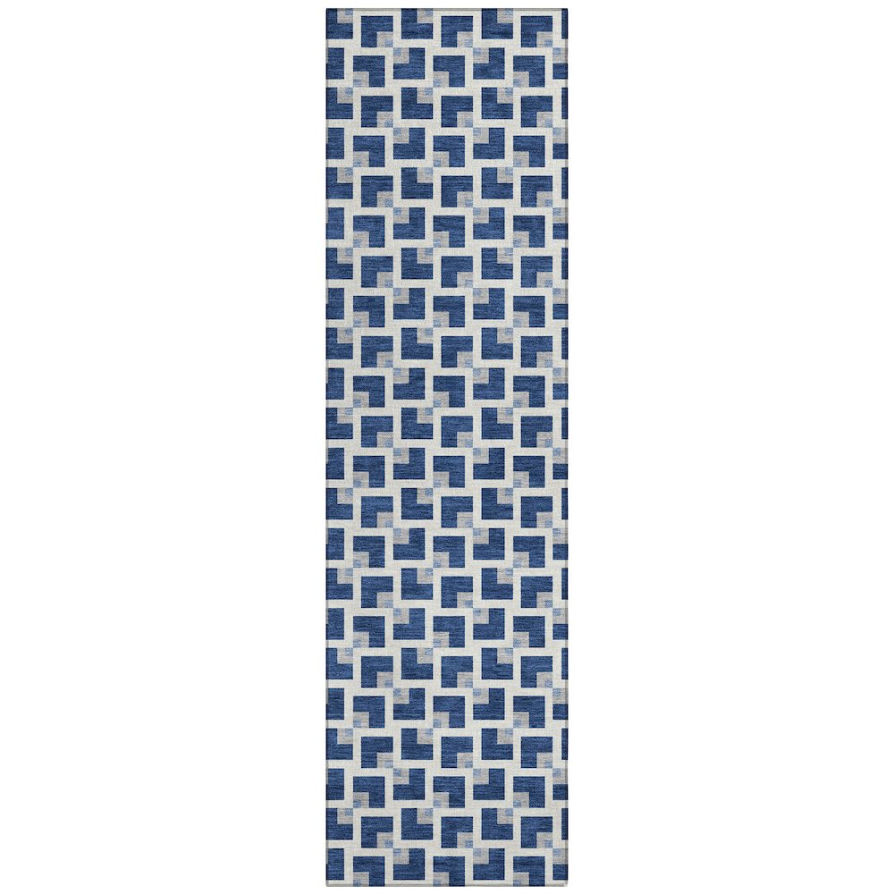 Machine Washable Indoor/Outdoor Chantille ACN2602 Blue 2'3" x 7'6" Runner Rug. Picture 1