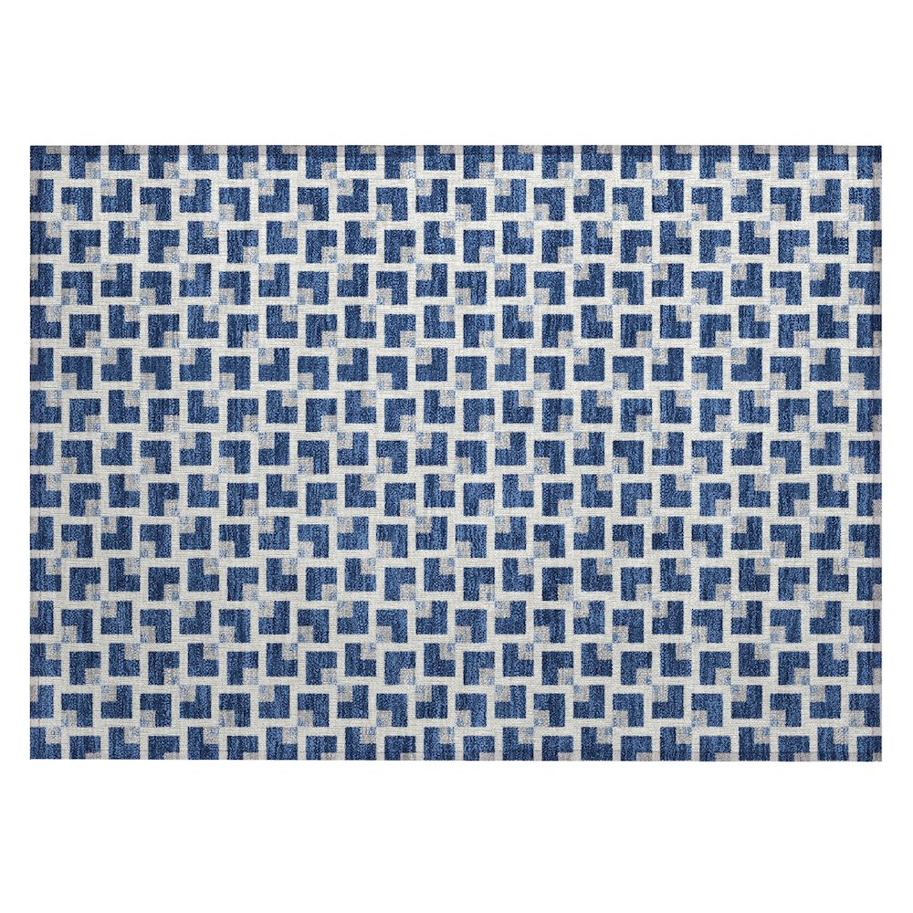Machine Washable Indoor/Outdoor Chantille ACN2602 Blue 1'8" x 2'6" Rug. Picture 1