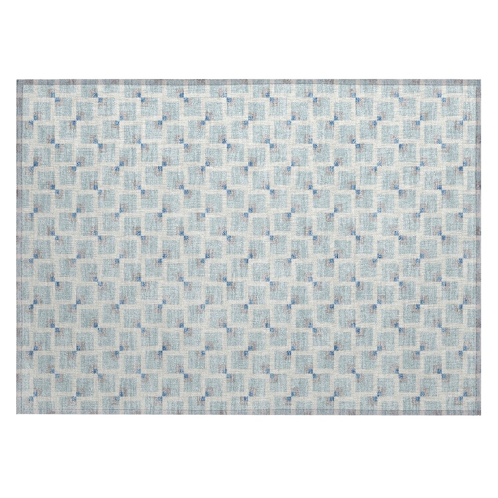 Machine Washable Indoor/Outdoor Chantille ACN2602 Blue 1'8" x 2'6" Rug. Picture 1