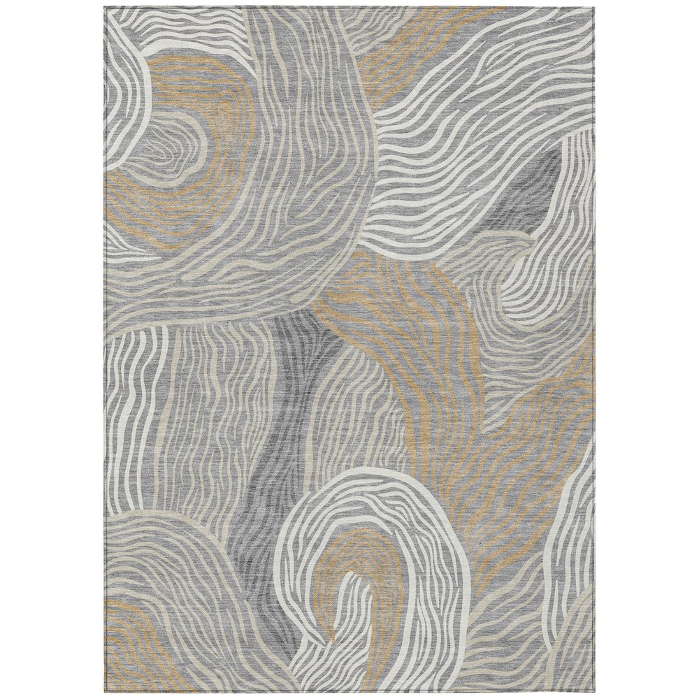 Machine Washable Indoor/Outdoor Chantille ACN2603 Gray 2'6" x 3'10" Rug. Picture 1