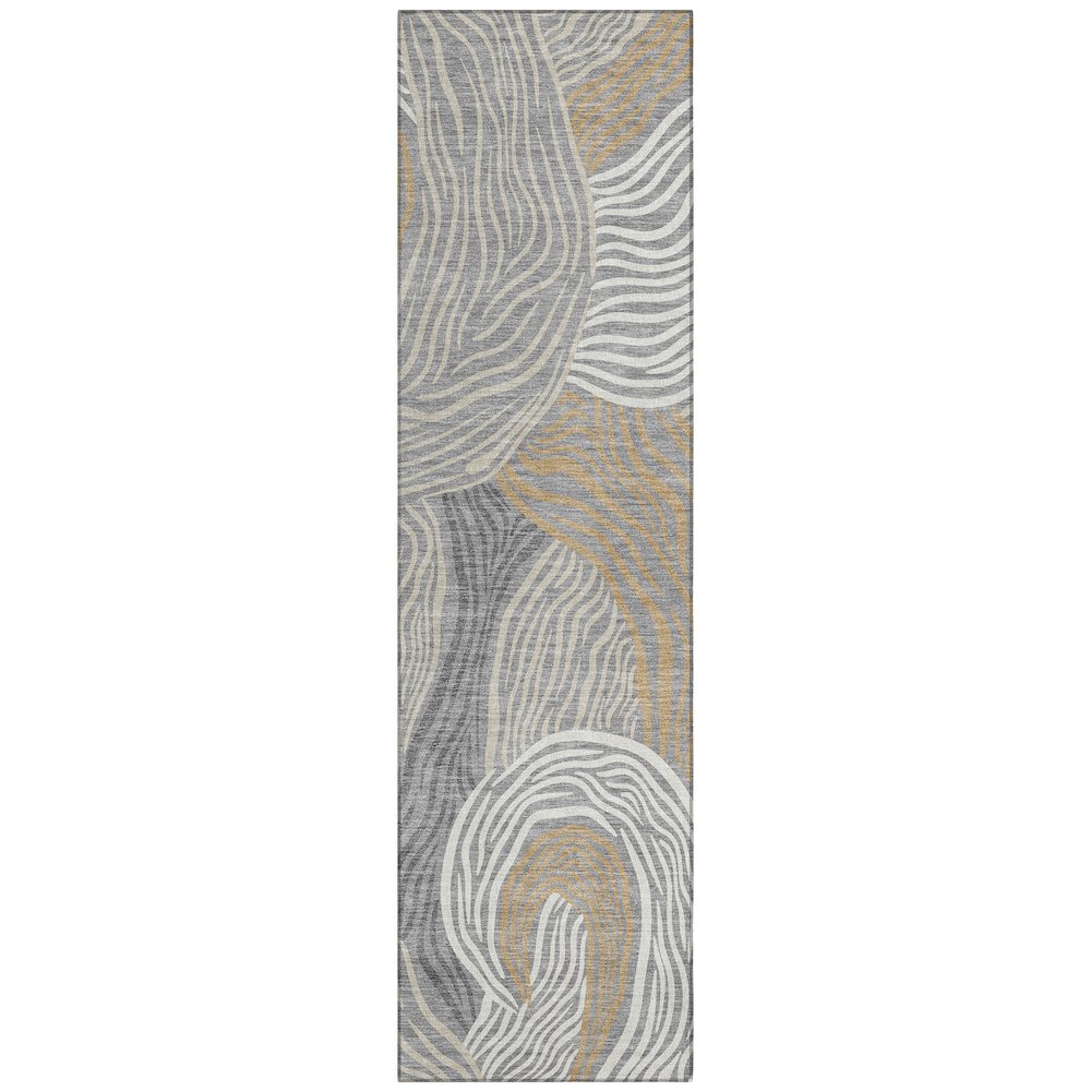Machine Washable Indoor/Outdoor Chantille ACN2603 Gray 2'3" x 7'6" Runner Rug. Picture 1