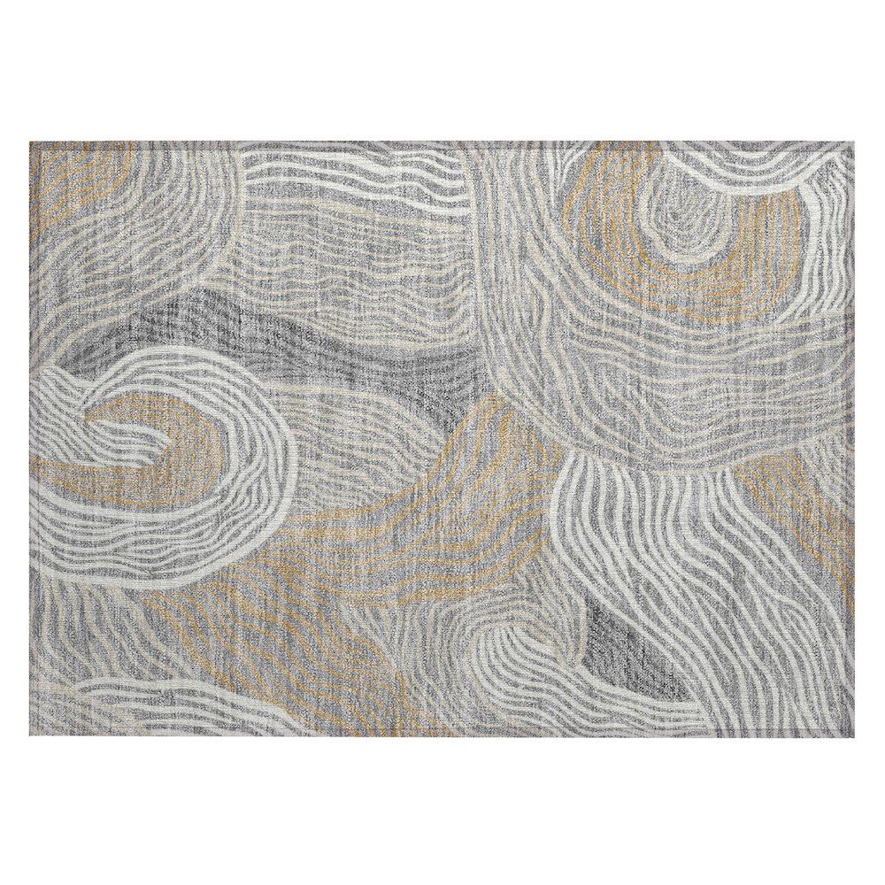 Machine Washable Indoor/Outdoor Chantille ACN2603 Gray 1'8" x 2'6" Rug. Picture 1