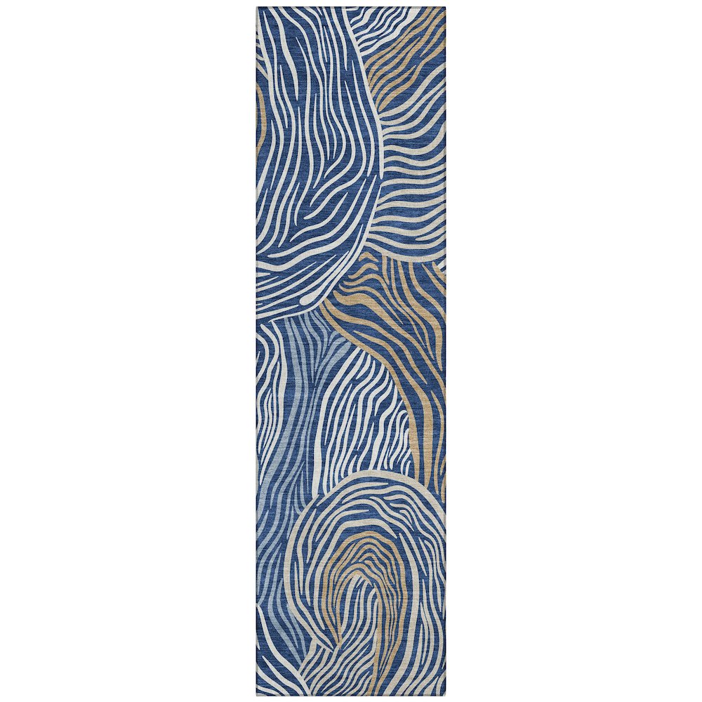 Machine Washable Indoor/Outdoor Chantille ACN2603 Blue 2'3" x 7'6" Runner Rug. Picture 1