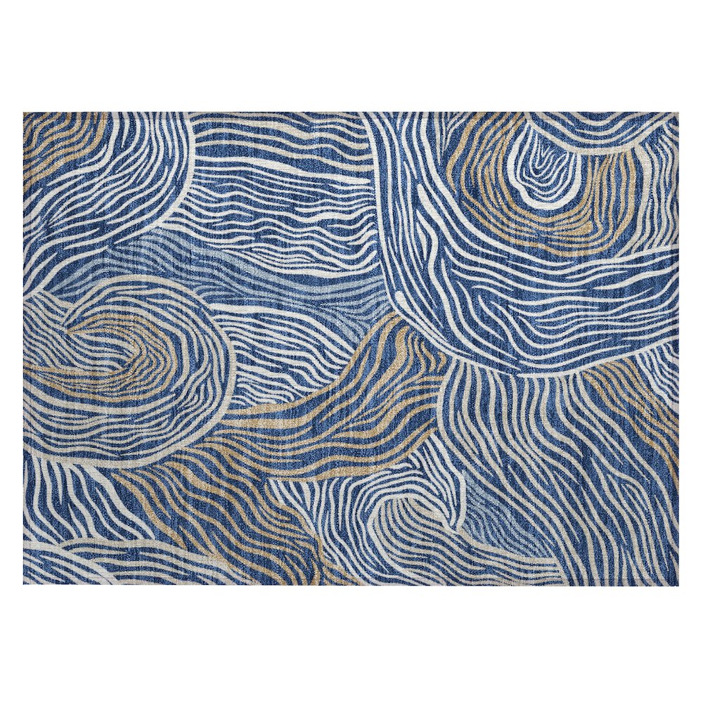 Machine Washable Indoor/Outdoor Chantille ACN2603 Blue 1'8" x 2'6" Rug. Picture 1