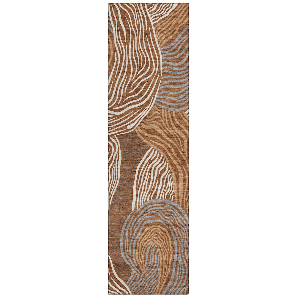 Machine Washable Indoor/Outdoor Chantille ACN2603 Orange 2'3" x 7'6" Runner Rug. Picture 1