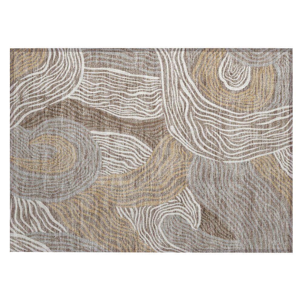 Machine Washable Indoor/Outdoor Chantille ACN2603 Brown 1'8" x 2'6" Rug. Picture 1
