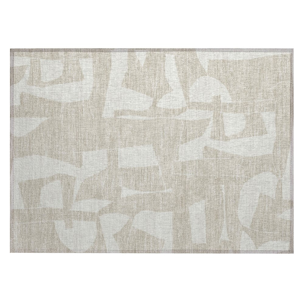 Machine Washable Indoor/Outdoor Chantille ACN2604 Brown 1'8" x 2'6" Rug. Picture 1