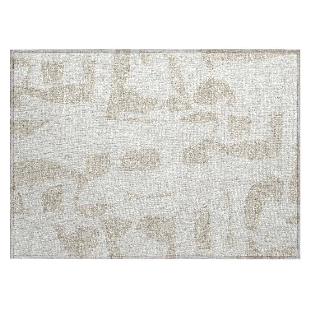 Machine Washable Indoor/Outdoor Chantille ACN2604 Ivory 1'8" x 2'6" Rug. Picture 1