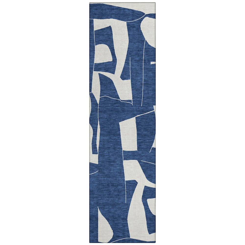 Machine Washable Indoor/Outdoor Chantille ACN2604 Blue 2'3" x 7'6" Runner Rug. Picture 1