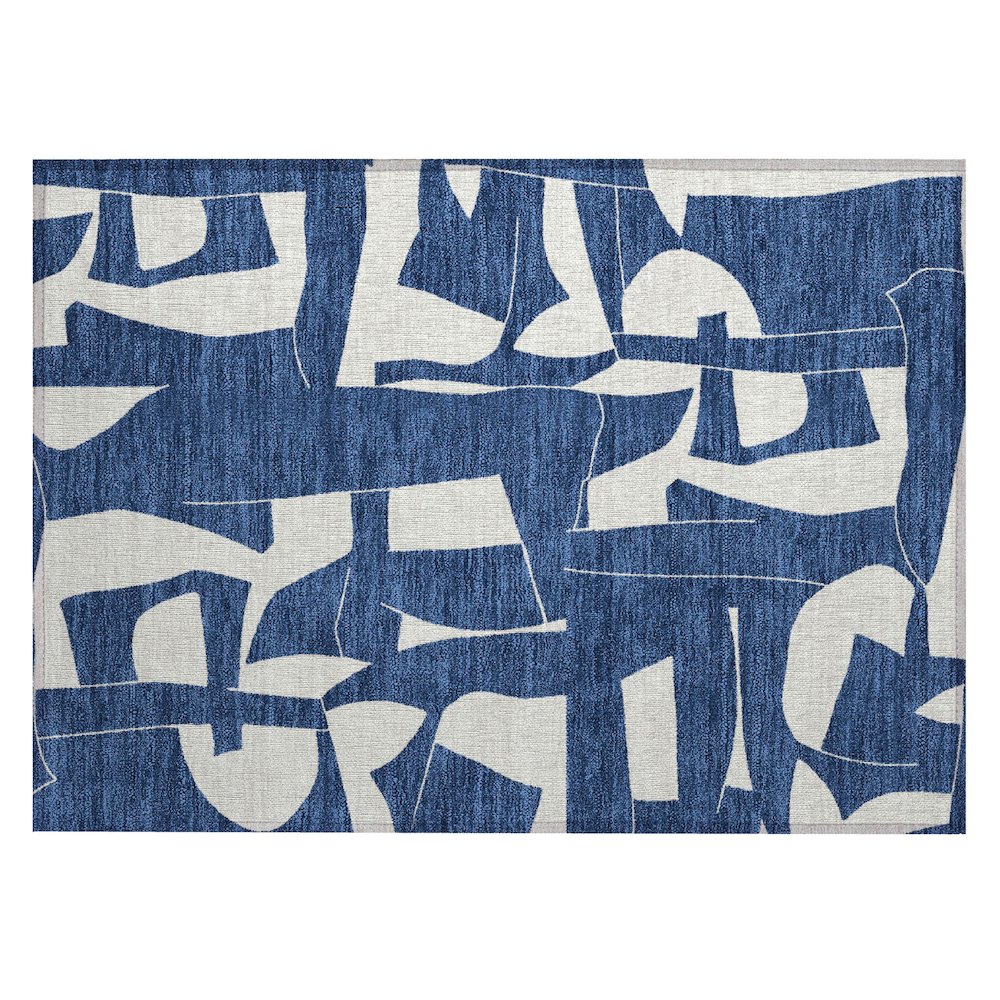 Machine Washable Indoor/Outdoor Chantille ACN2604 Blue 1'8" x 2'6" Rug. Picture 1
